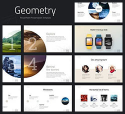 PPT模板－产品介绍(含动画/视频演示/250个图标/120页)：Geometry PowerPoint Template